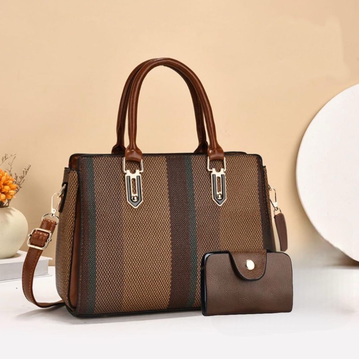 Shoulder & Top Handle Bag Set (2 Pcs) – Double the Style, Double the Convenience!