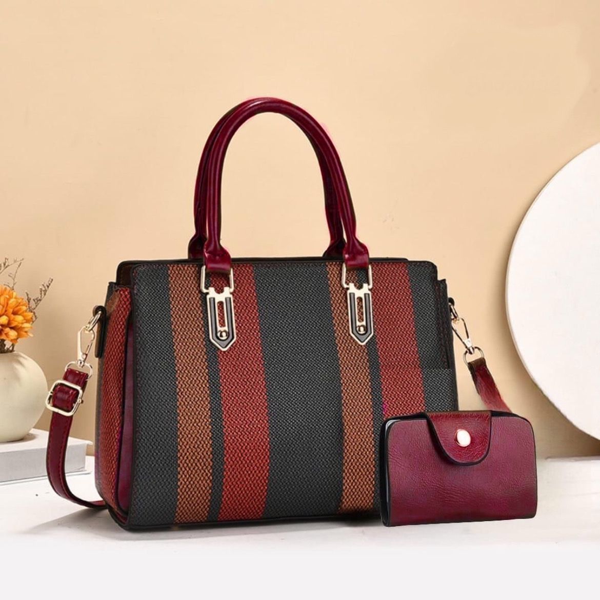 Shoulder & Top Handle Bag Set (2 Pcs) – Double the Style, Double the Convenience!